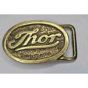 Vintage Thor Motorcycles Brass Belt Buckle Solid